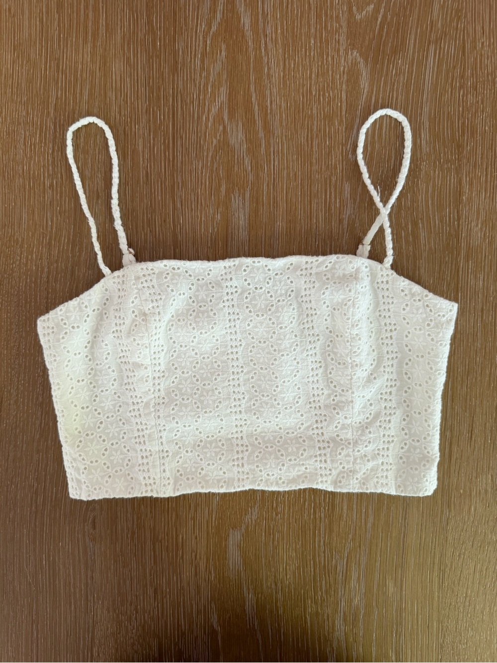Amanda Uprichard White Eyelet Crop Top